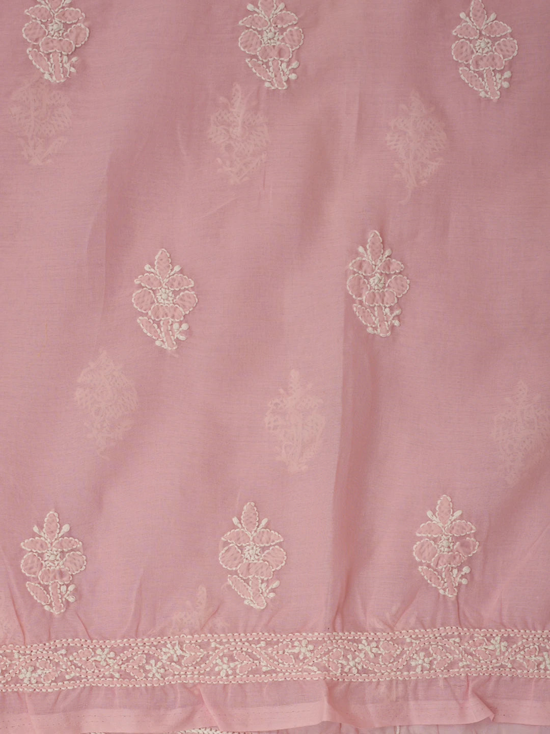 Ada Hand Embroidered Peach Blush Cotton Lucknowi Chikankari Unstitched Suit Piece 01A844694