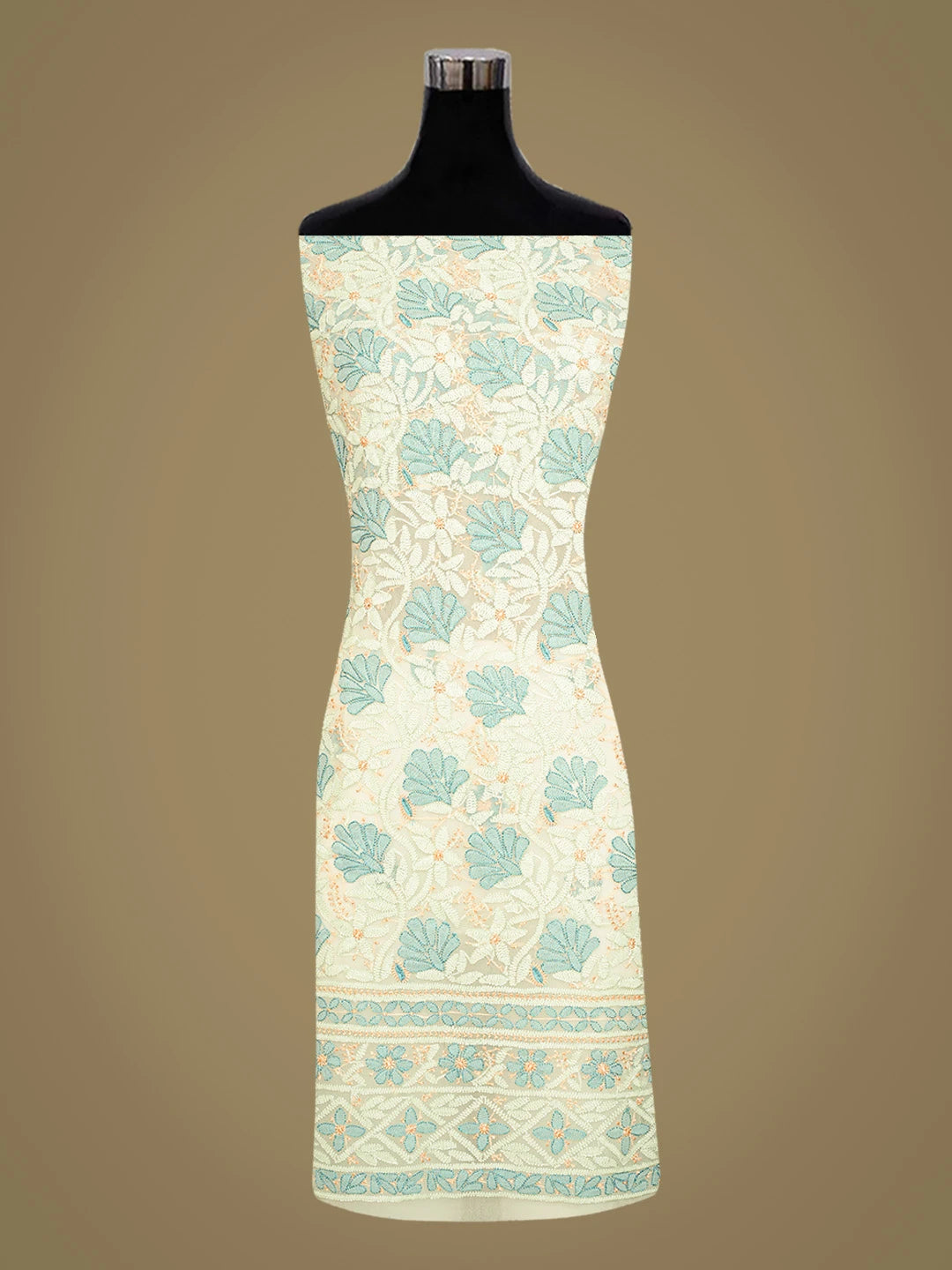 Ada Hand Embroidered Lime Green Georgette Lucknowi Chikankari Unstitched Suit Piece 01A845192