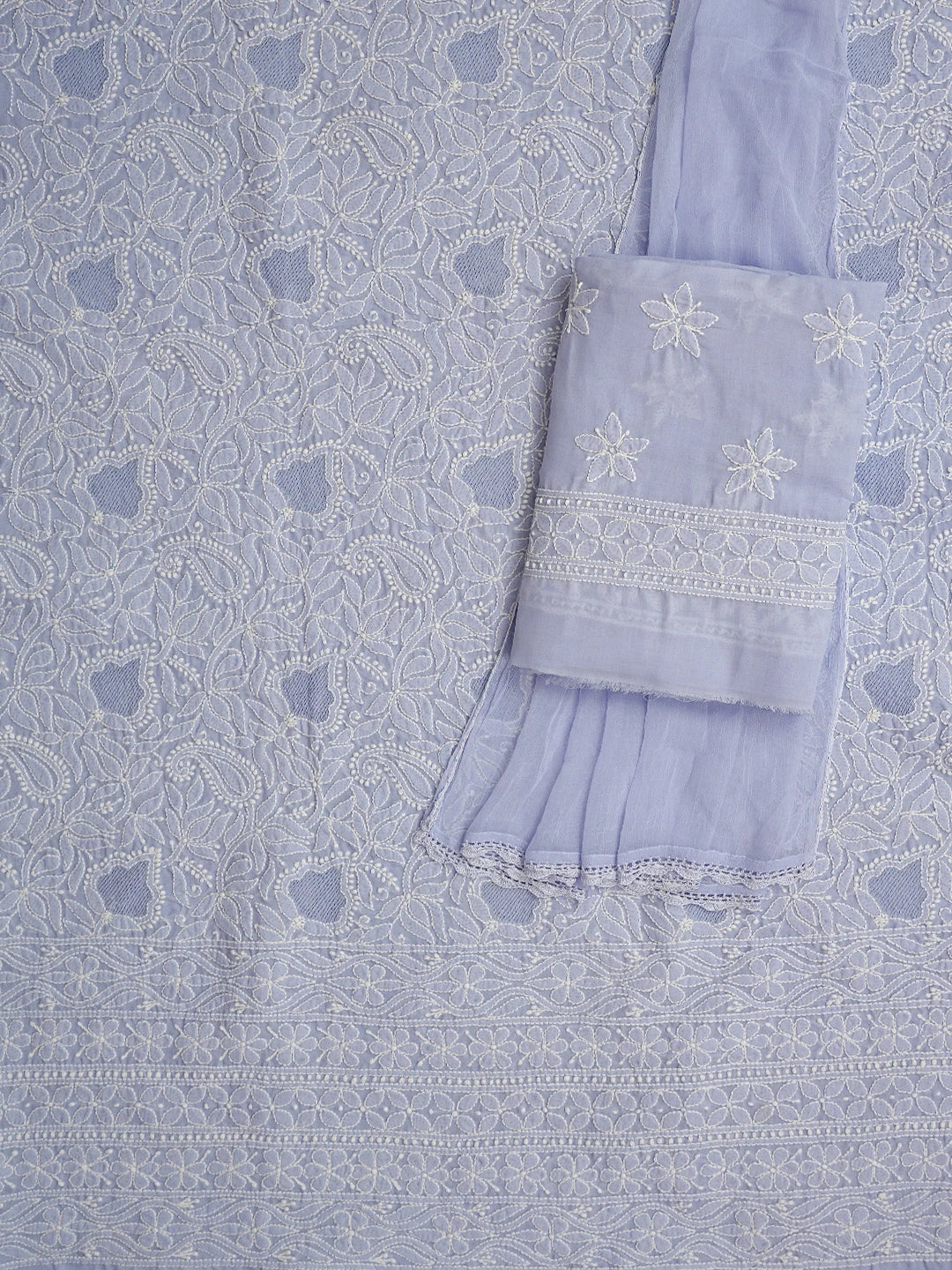 Ada Hand Embroidered Mauve Cotton Lucknowi Chikankari Unstitched Suit Piece 01A844688
