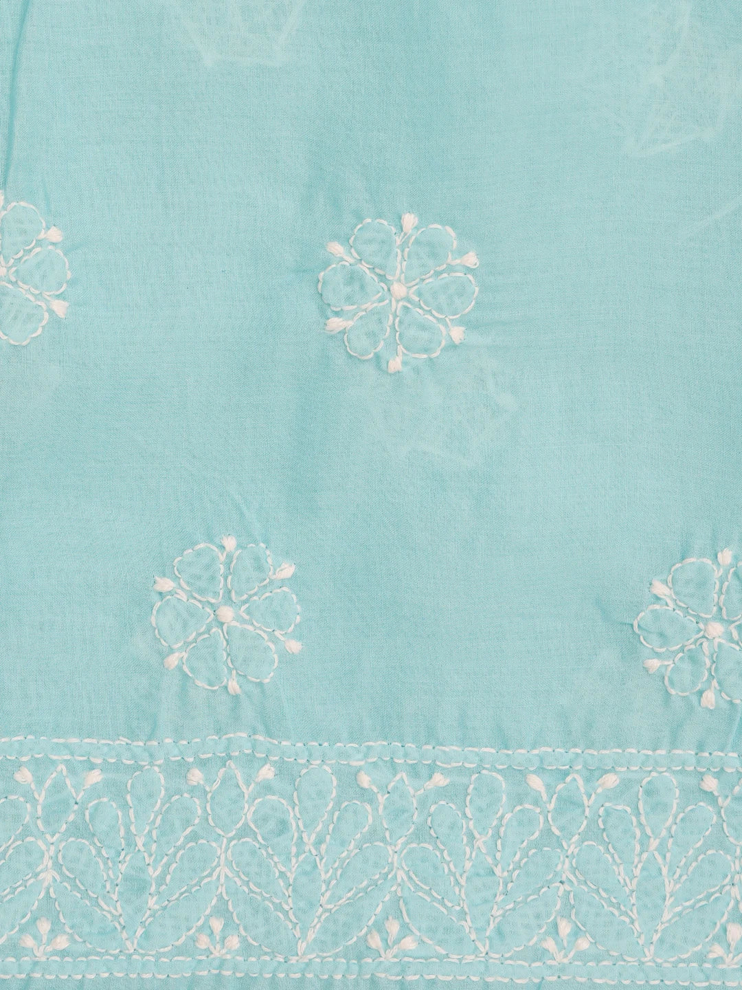 Ada Hand Embroidered Blue Cotton Lucknowi Chikankari Unstitched Suit Piece 01A844700