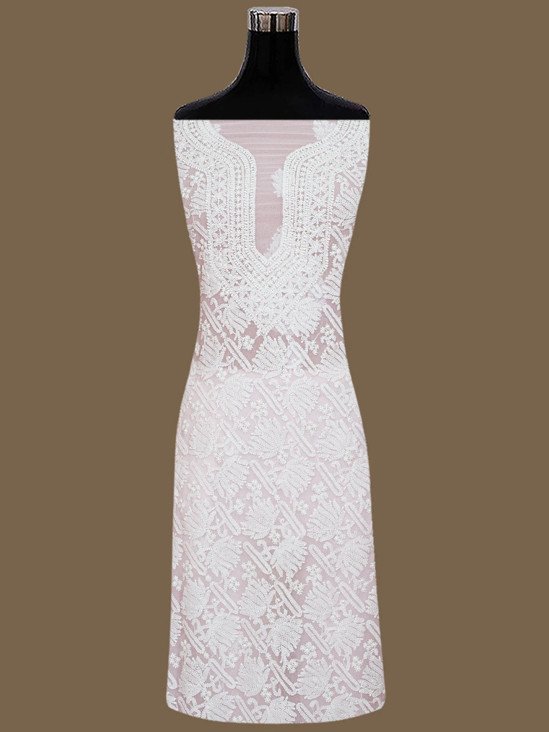 Ada Hand Embroidered Pink Georgette Lucknowi Chikankari Unstitched Suit Piece 01A835654