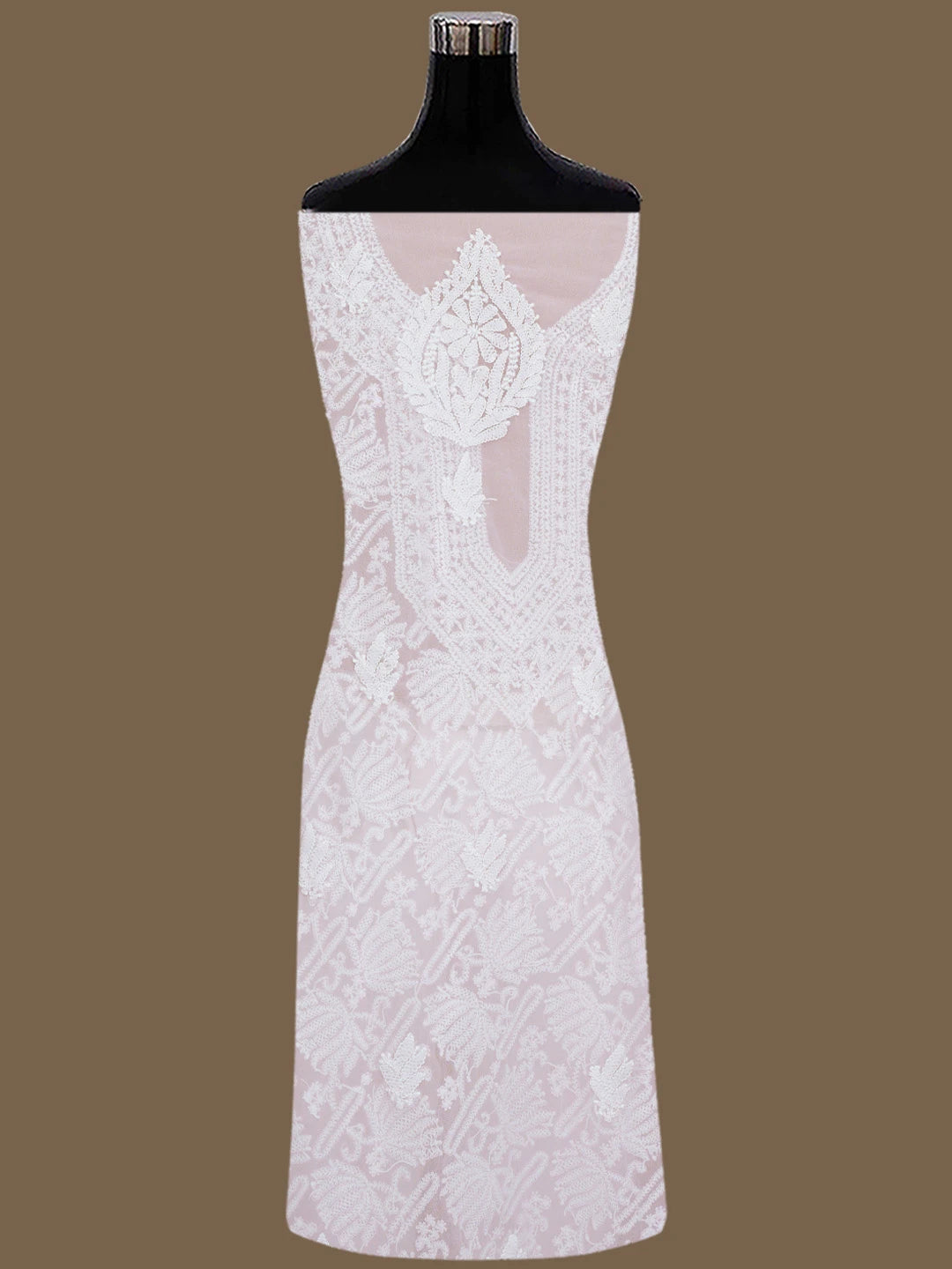 Ada Hand Embroidered Pink Georgette Lucknowi Chikankari Unstitched Suit Piece 01A835654