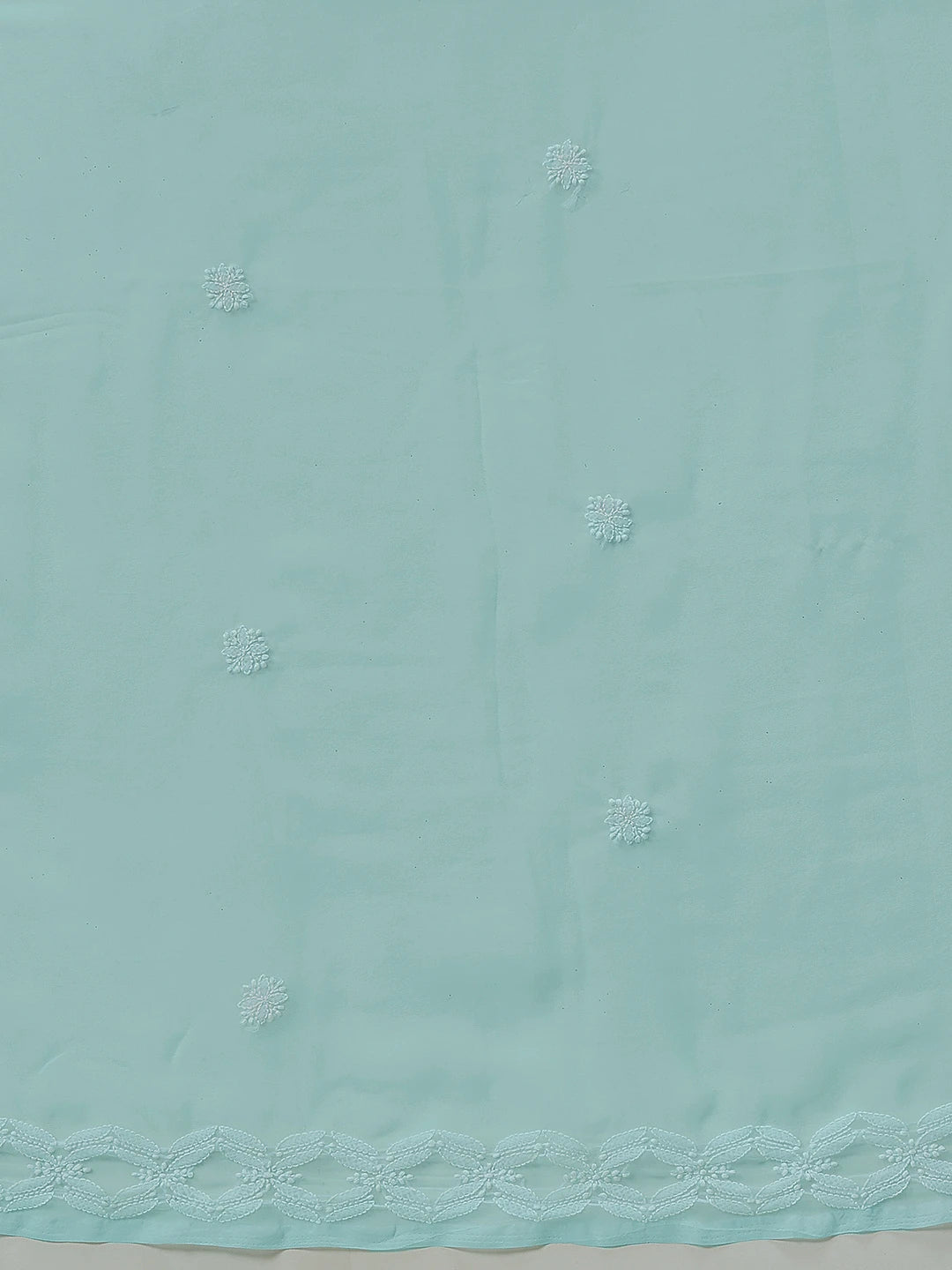 Ada Hand Embroidered Light Blue Georgette Lucknowi Chikankari Saree with Blouse A130176