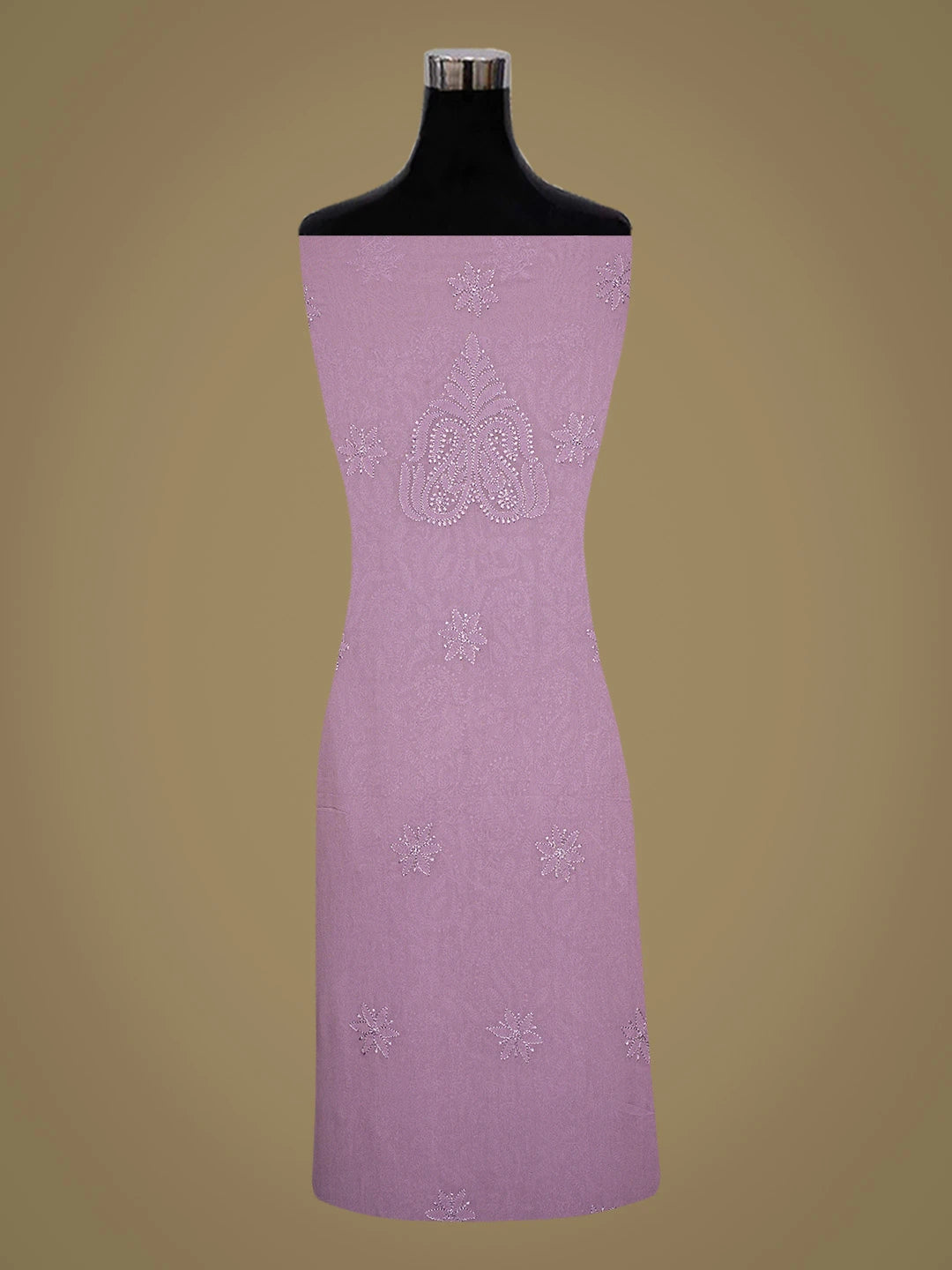 Ada Hand Embroidered Chinese Violet Viscose Georgette Lucknowi Chikankari Unstitched Kurta Dupatta Set 01A809948