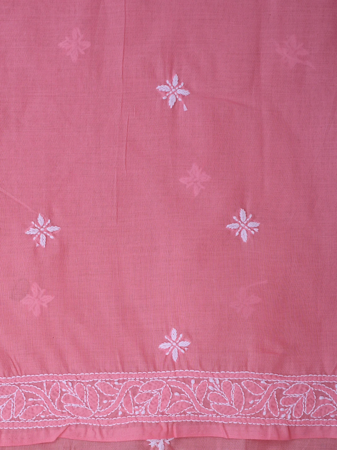 Ada Hand Embroidered Peach Bud Cotton Lucknowi Chikankari Unstitched Kurta Piece 01A718492
