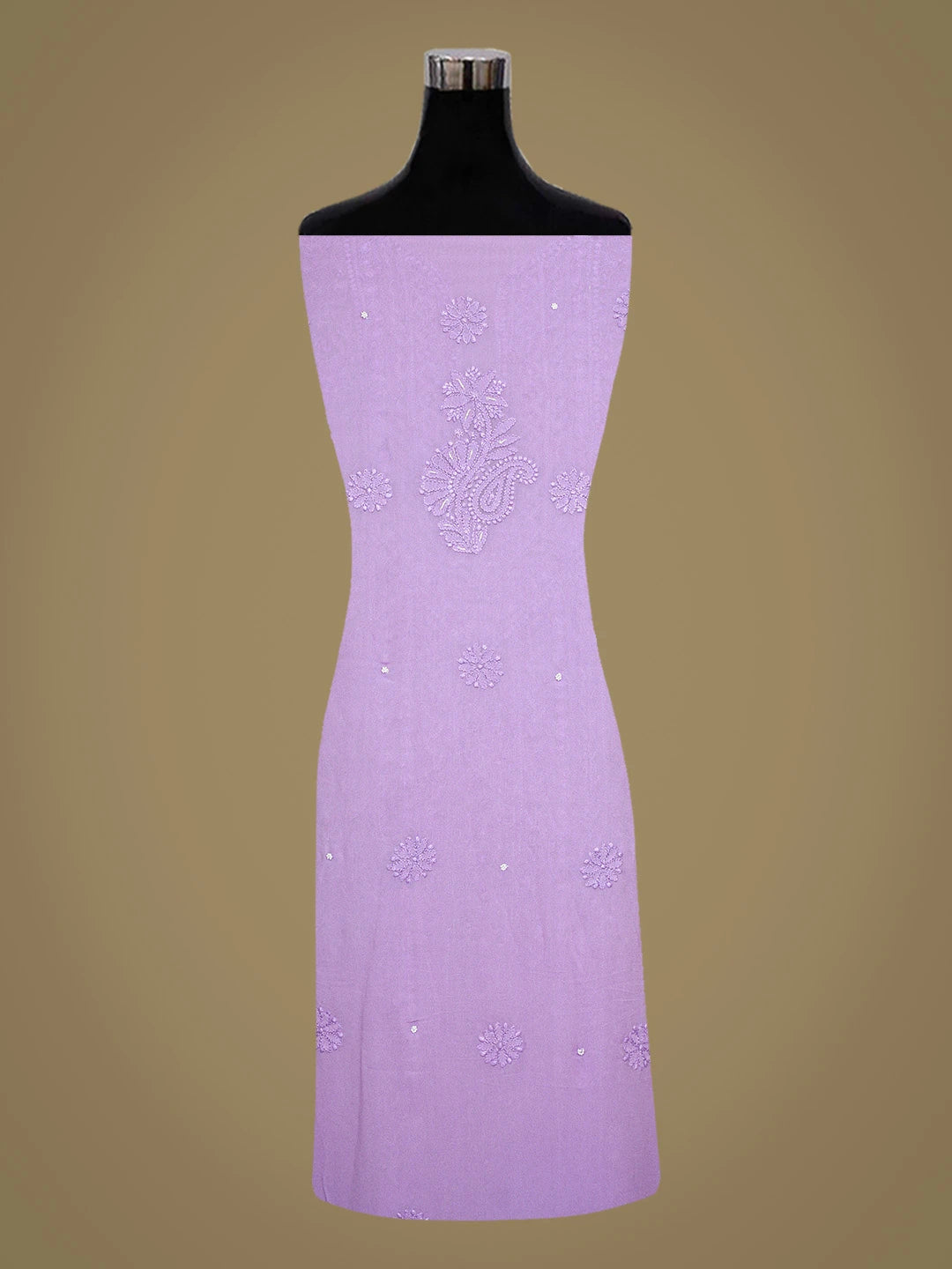 Ada Hand Embroidered Mauve Viscose Georgette Lucknowi Chikankari Unstitched Kurta Dupatta Set With Cutdana Work 01A751241