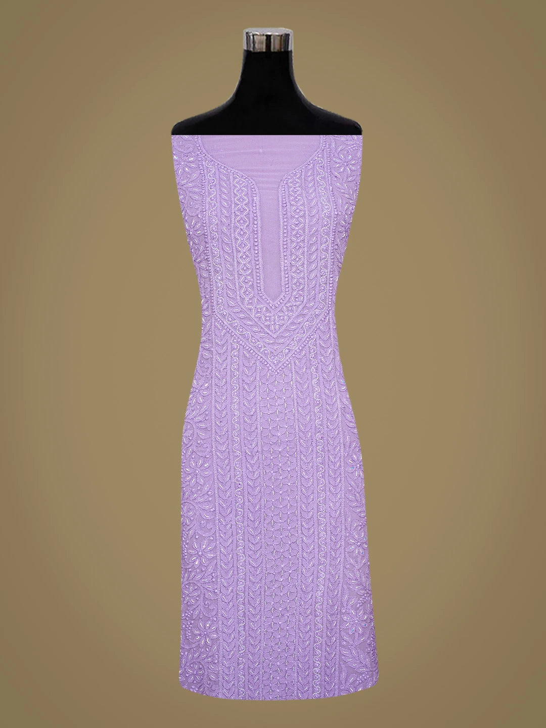 Ada Hand Embroidered Mauve Viscose Georgette Lucknowi Chikankari Unstitched Kurta Dupatta Set With Cutdana Work 01A751241
