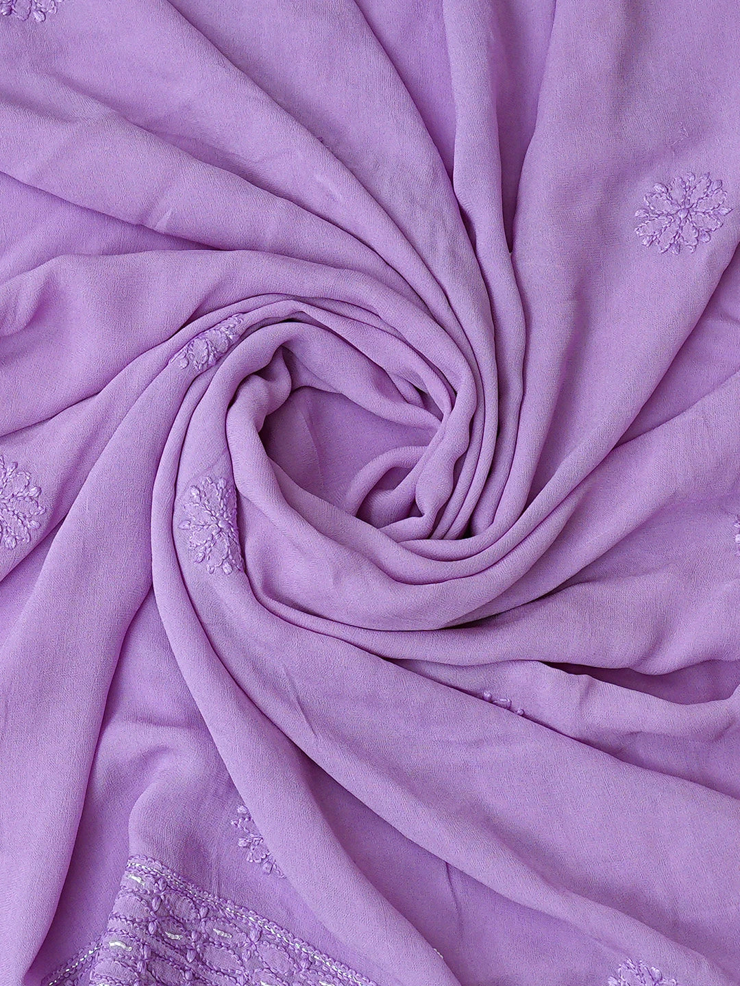 Ada Hand Embroidered Mauve Viscose Georgette Lucknowi Chikankari Unstitched Kurta Dupatta Set With Cutdana Work 01A751241