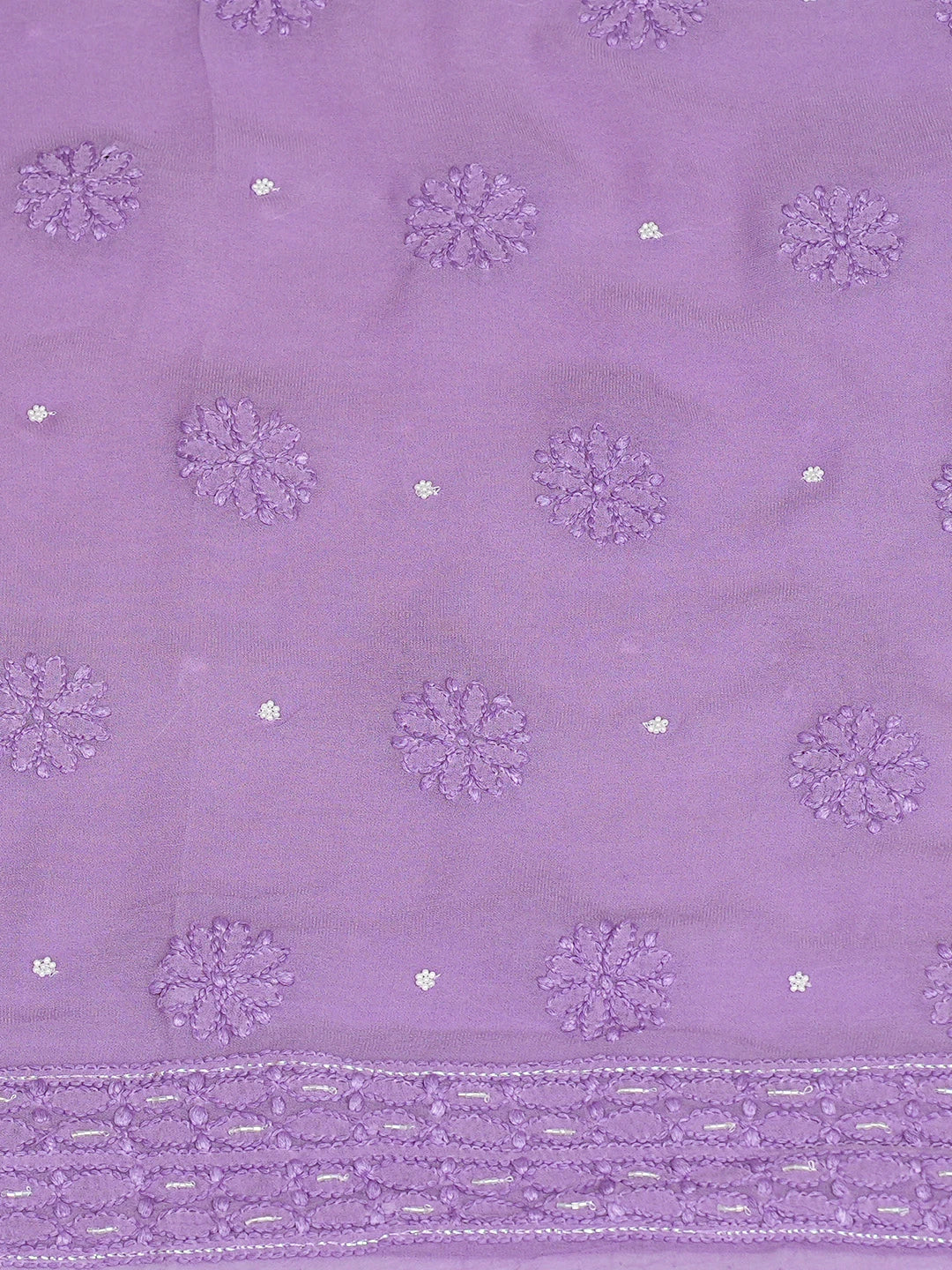 Ada Hand Embroidered Mauve Viscose Georgette Lucknowi Chikankari Unstitched Kurta Dupatta Set With Cutdana Work 01A751241