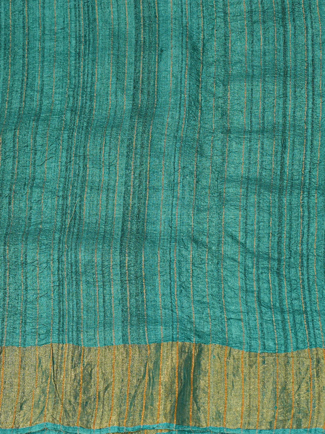 Ada Hand Embroidered Rama Green Silk Lucknowi Chikankari Saree and Blouse 01A837061
