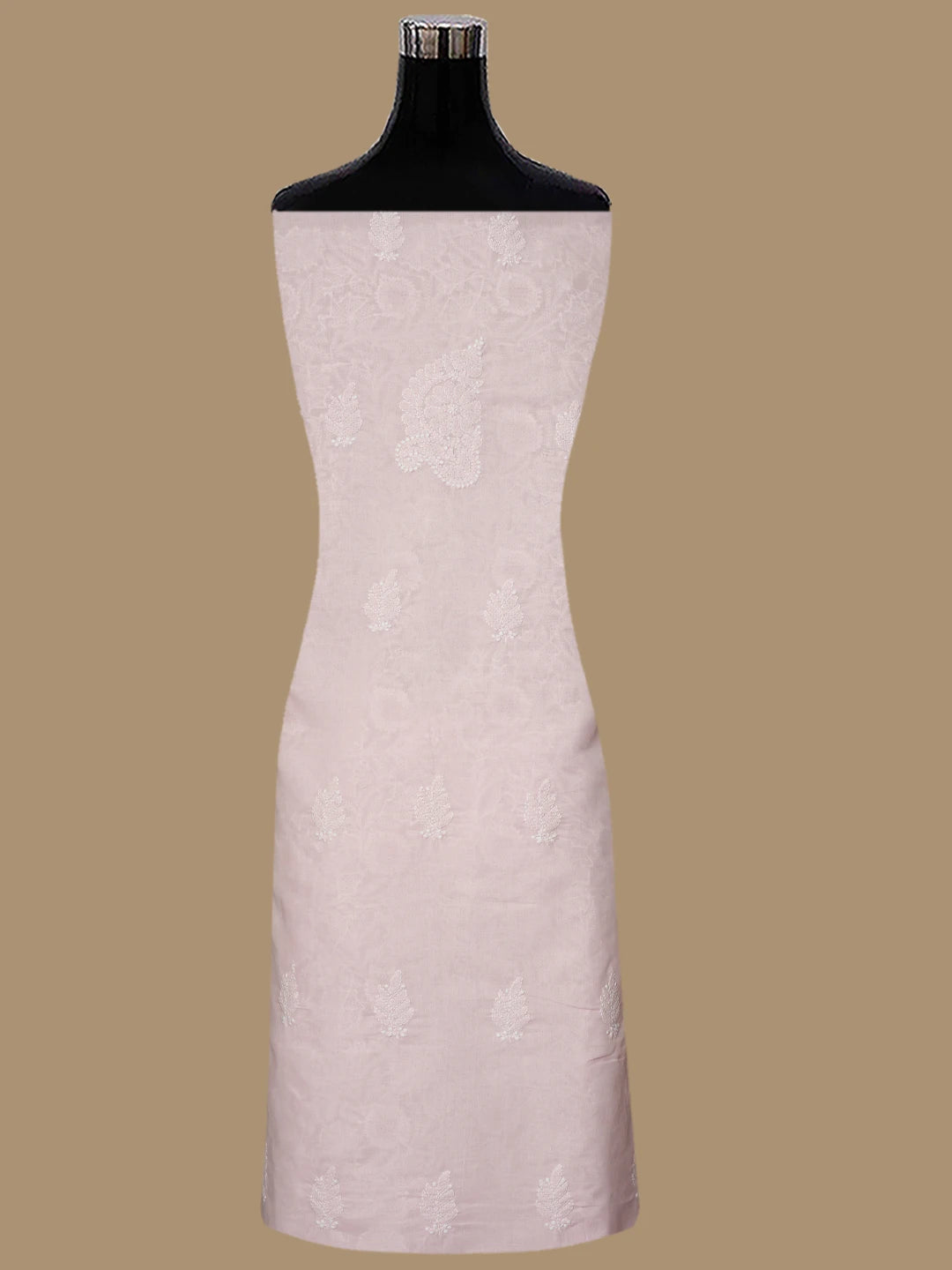 Ada Hand Embroidered Pink Cotton Lucknowi Chikankari Unstitched Suit Piece 01A832146