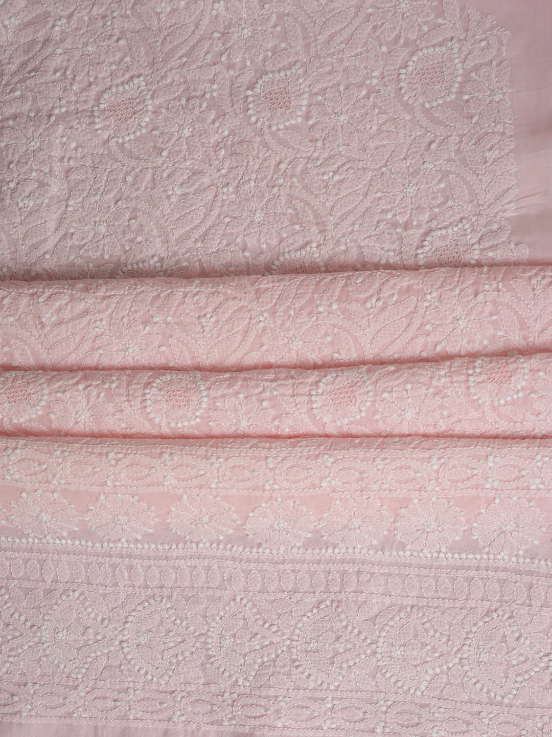 Ada Hand Embroidered Pink Cotton Lucknowi Chikankari Unstitched Suit Piece 01A832146
