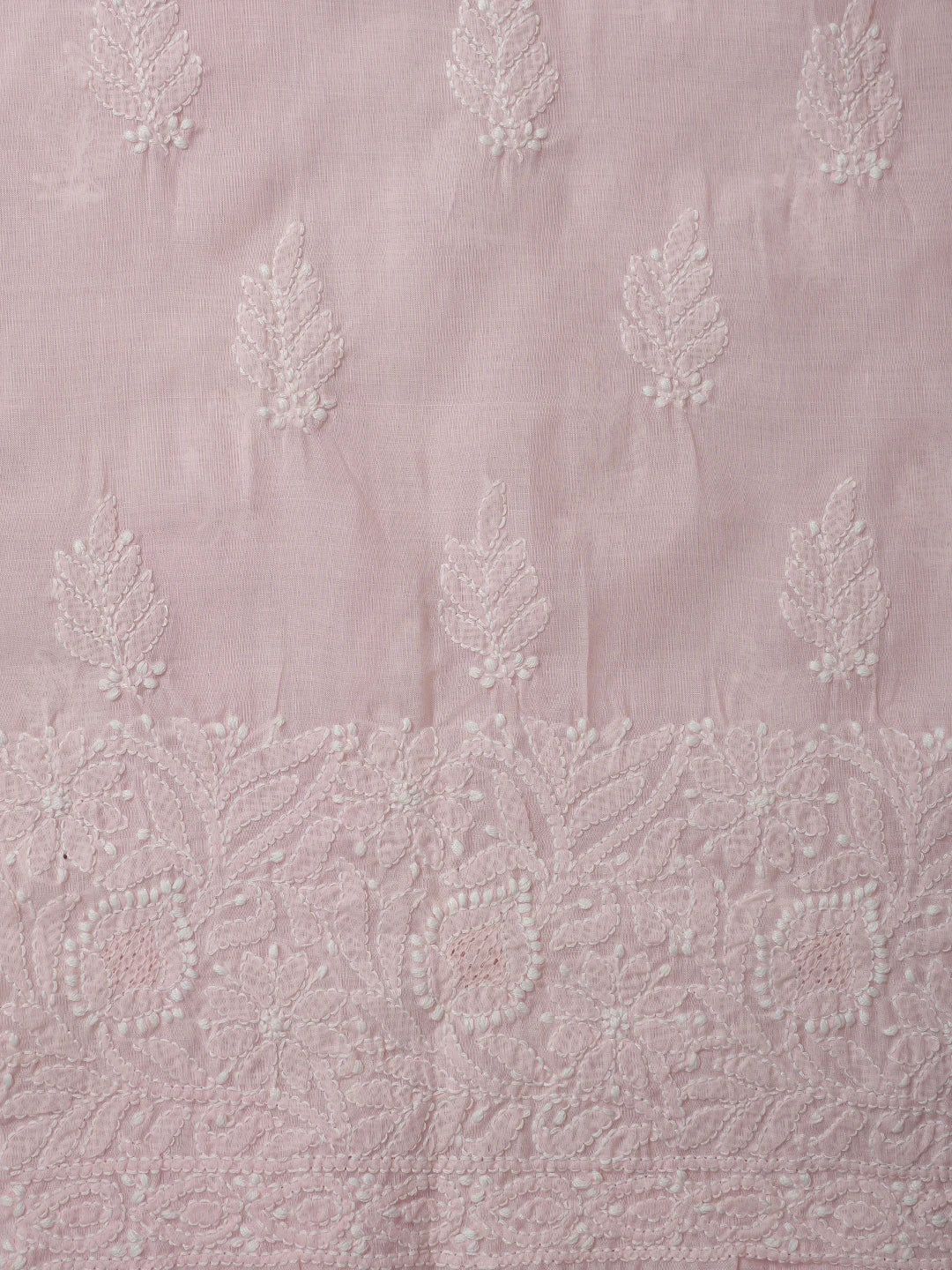 Ada Hand Embroidered Pink Cotton Lucknowi Chikankari Unstitched Suit Piece 01A832146