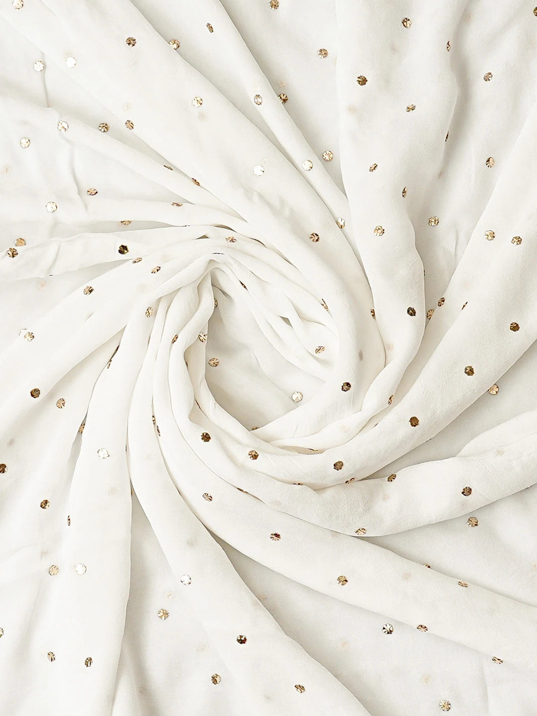 Ada Hand Embroidered White Viscose Georgette Lucknowi Chikankari Unstitched Kurta Dupatta Set With Mukaish Work 01A844978
