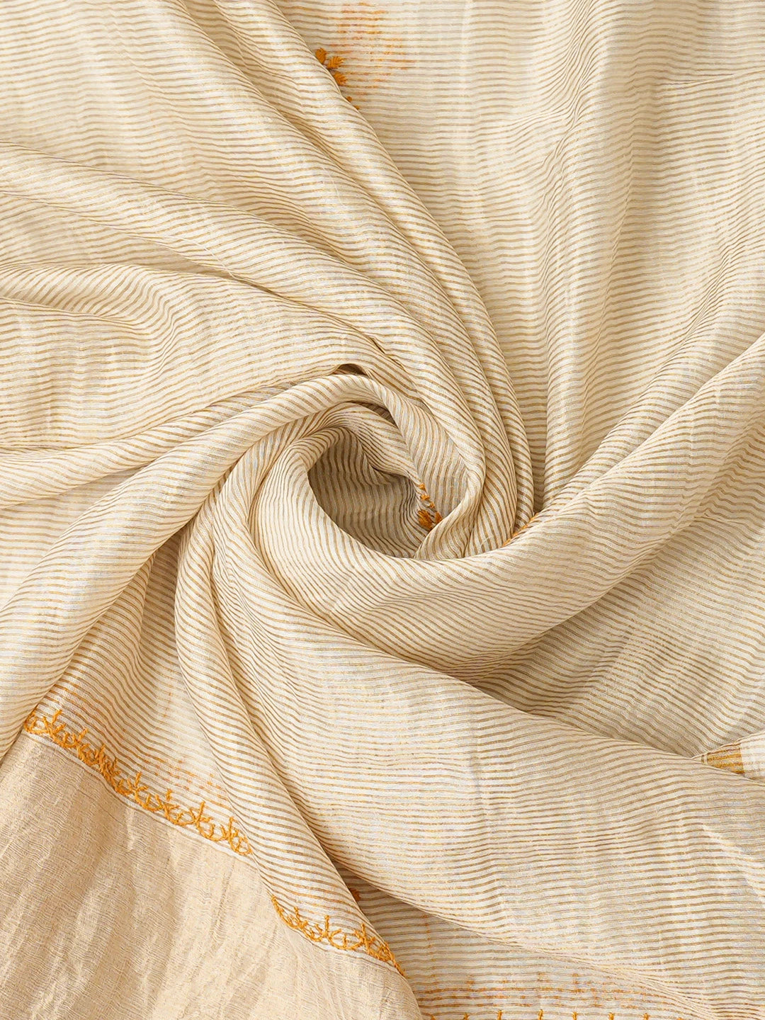 Ada Hand Embroidered Fawn Tissue Lucknowi Chikankari Unstitched Kurta Dupatta Set With Zari Taar Work 01A843889