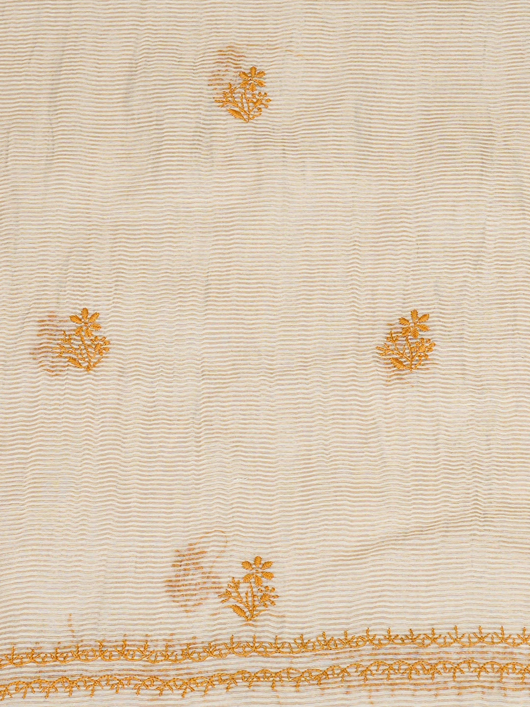 Ada Hand Embroidered Fawn Tissue Lucknowi Chikankari Unstitched Kurta Dupatta Set With Zari Taar Work 01A843889