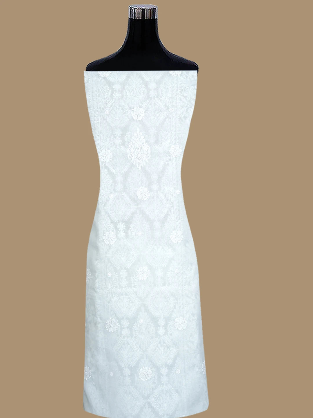 Ada Hand Embroidered Ice Blue Cotton Lucknowi Chikankari Unstitched Suit Piece 01A847538