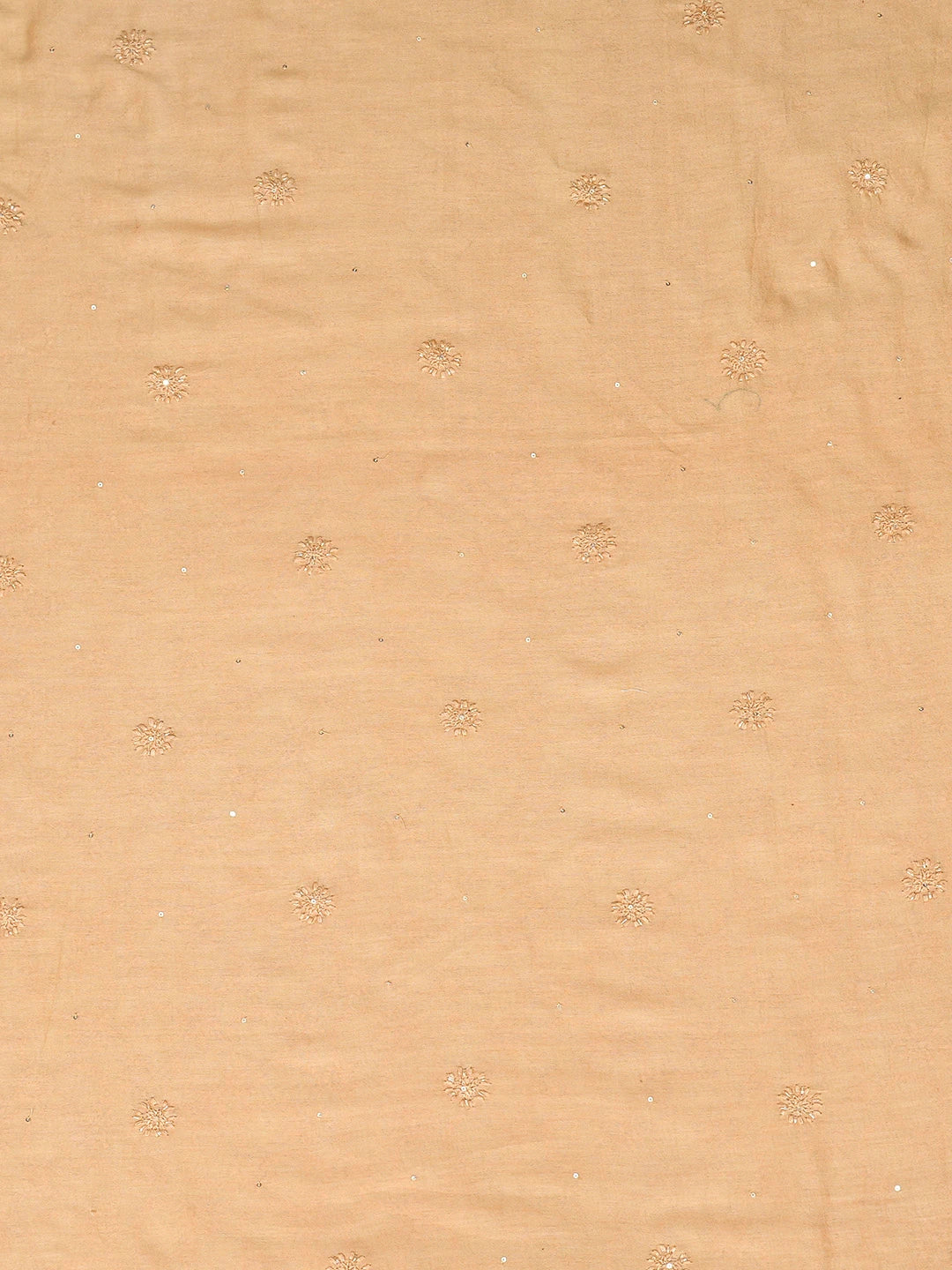 Ada Hand Embroidered Fresh Peach Chanderi Lucknowi Chikankari Unstitched Men's Kurta Piece With Cutdana Work 01A748109
