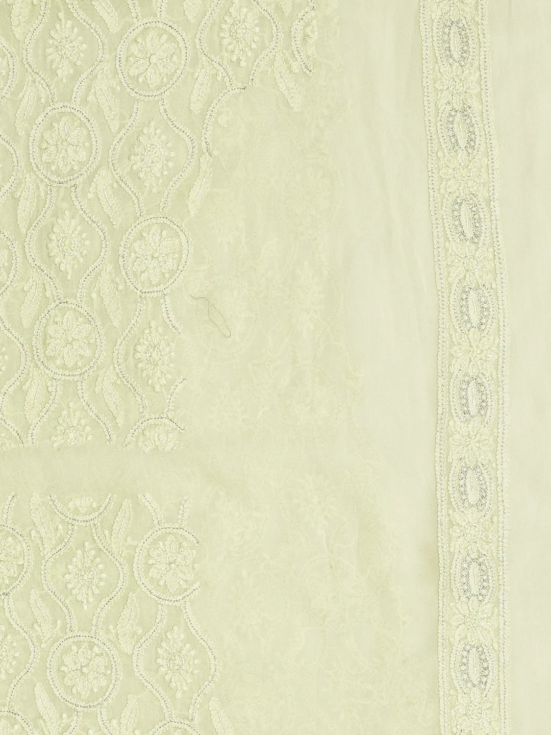 Ada Hand Embroidered Tea Green Viscose Georgette Lucknowi Chikankari Unstitched Men's Sherwani With Cutdana Work 01A296224