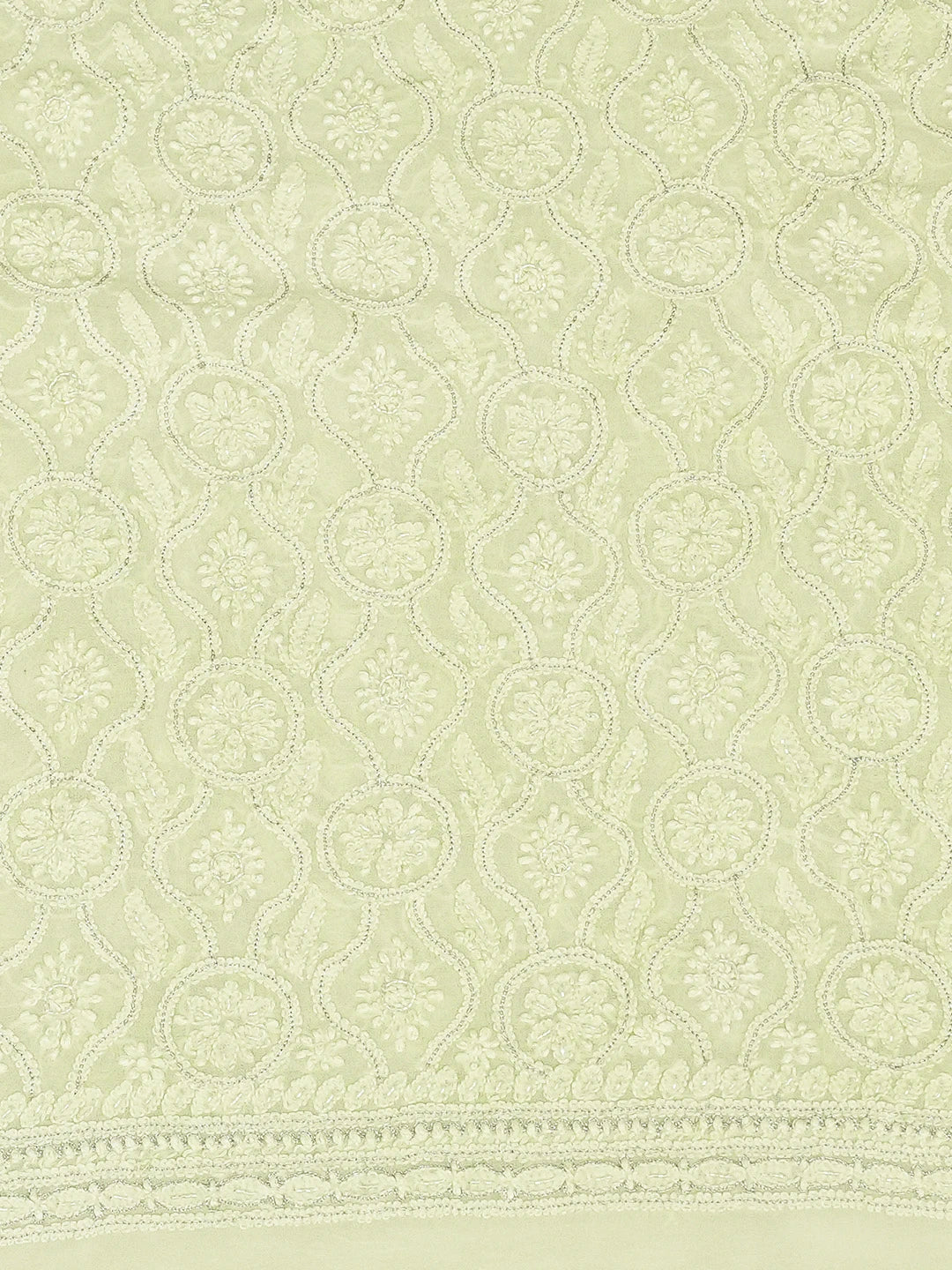 Ada Hand Embroidered Tea Green Viscose Georgette Lucknowi Chikankari Unstitched Men's Sherwani With Cutdana Work 01A296224