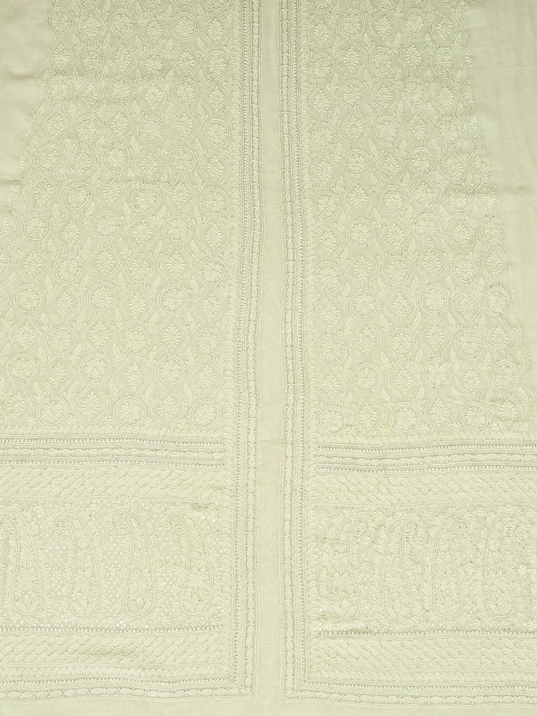 Ada Hand Embroidered Tea Green Viscose Georgette Lucknowi Chikankari Unstitched Men's Sherwani With Cutdana Work 01A296224