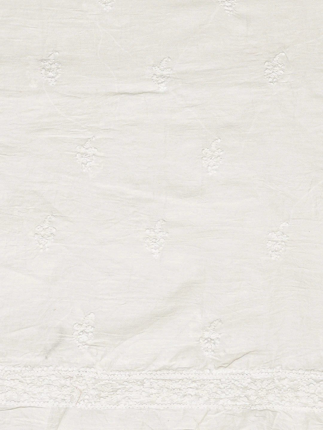 Ada Hand Embroidered White Chanderi Lucknowi Chikankari Unstitched Men's Kurta Piece 01A779407