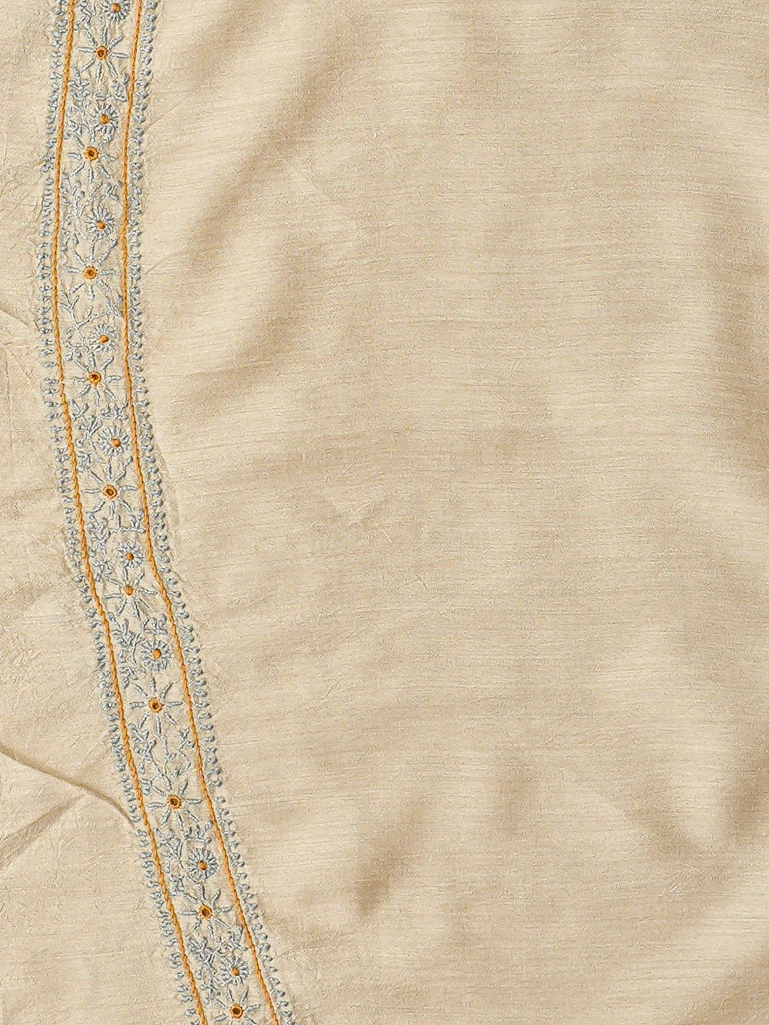 Ada Hand Embroidered Fawn Moonga Silk Lucknowi Chikankari Unstitched Men's Kurta Piece 01A561296