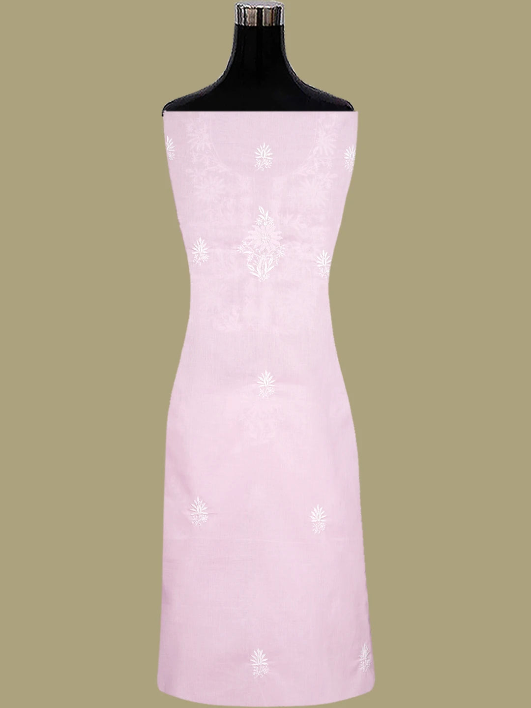 Ada Hand Embroidered Pink Cotton Lucknowi Chikankari Unstitched Suit Piece 01A773532