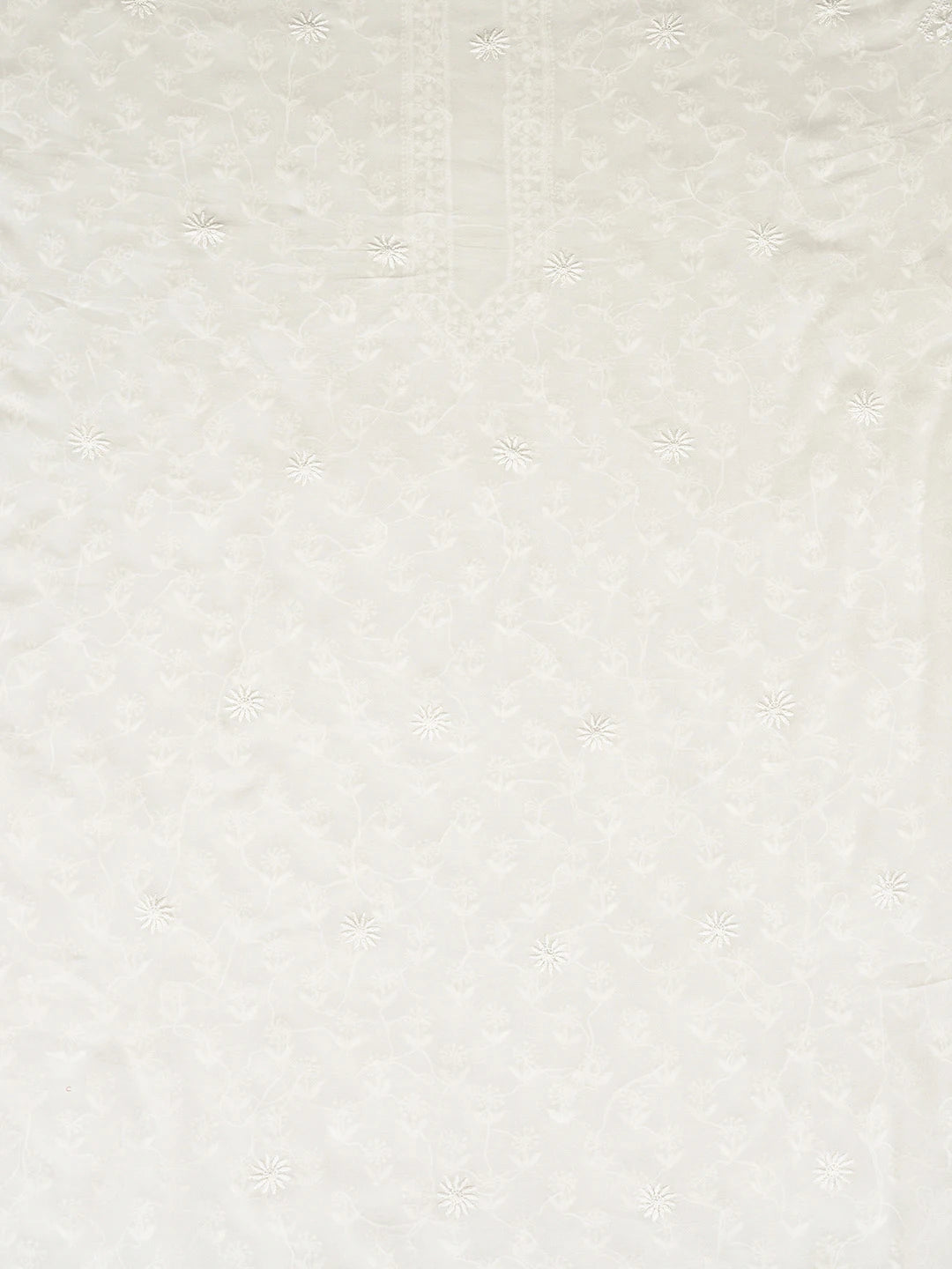 Ada Hand Embroidered White Viscose Georgette Lucknowi Chikankari Unstitched Men's Kurta Piece 01A813654