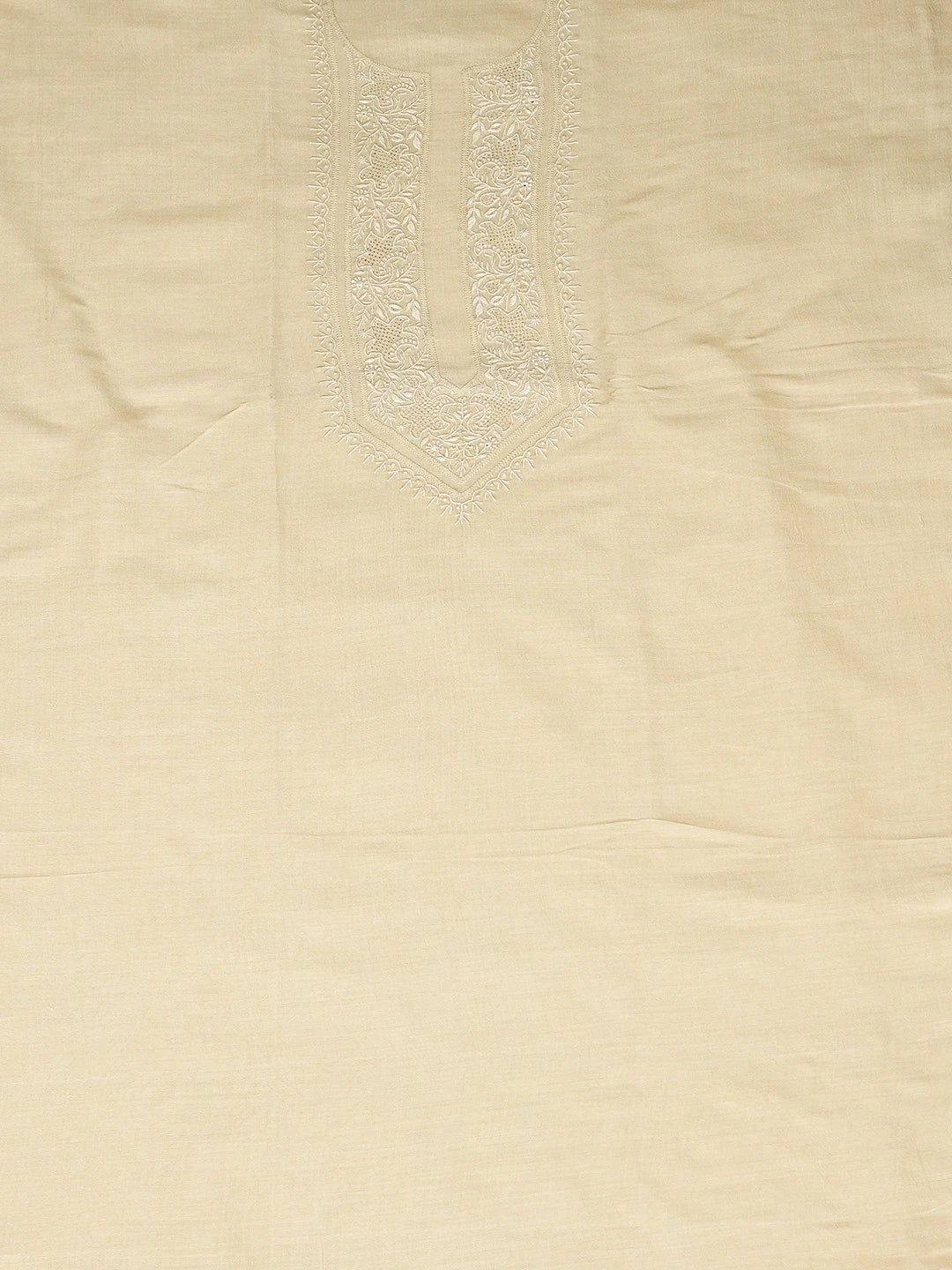 Ada Hand Embroidered Fawn Moonga Silk Lucknowi Chikankari Unstitched Men's Kurta Piece 01A489876