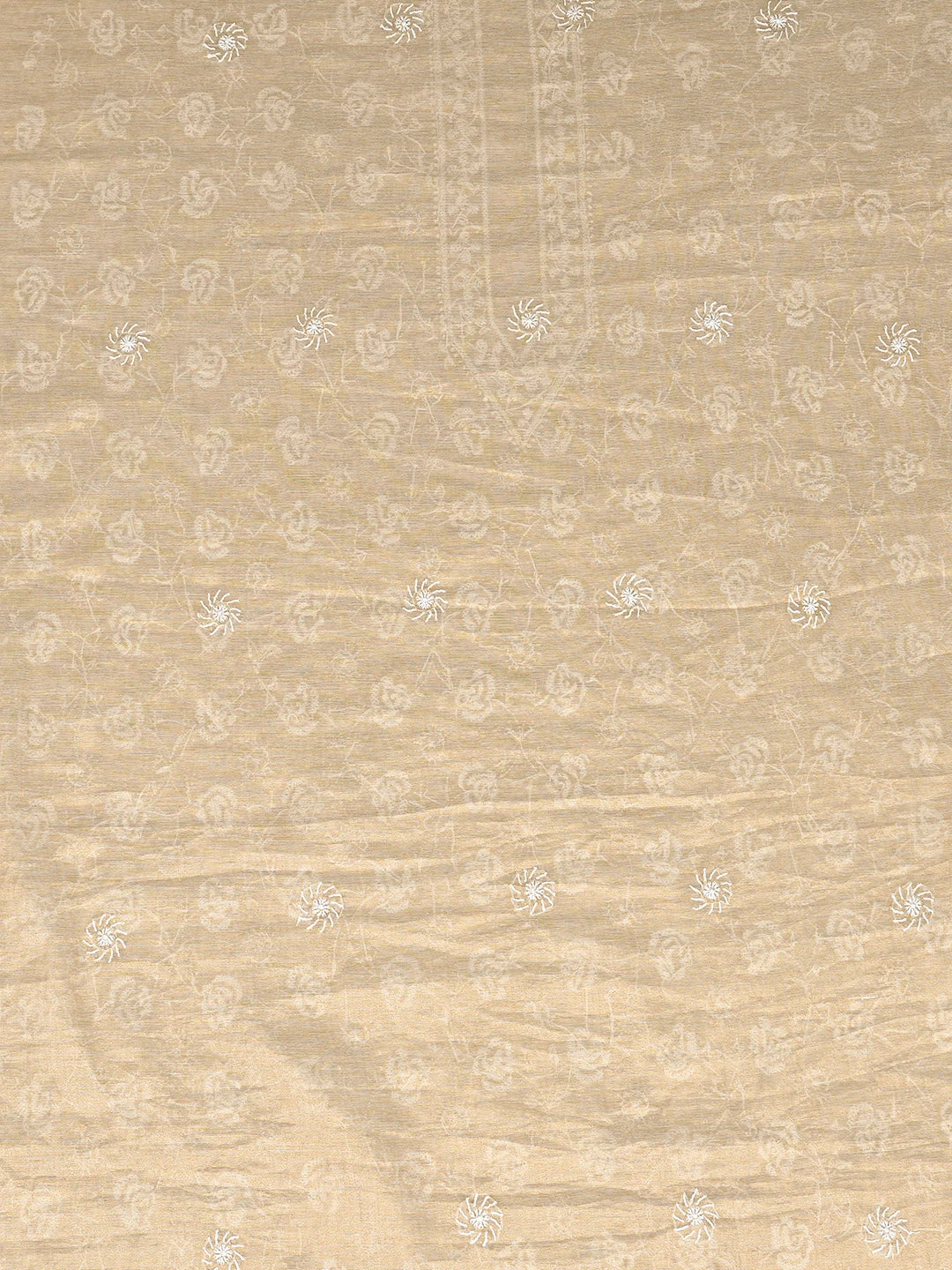 Ada Hand Embroidered Fawn Tissue Lucknowi Chikankari Unstitched Men's Kurta Piece 01A826362