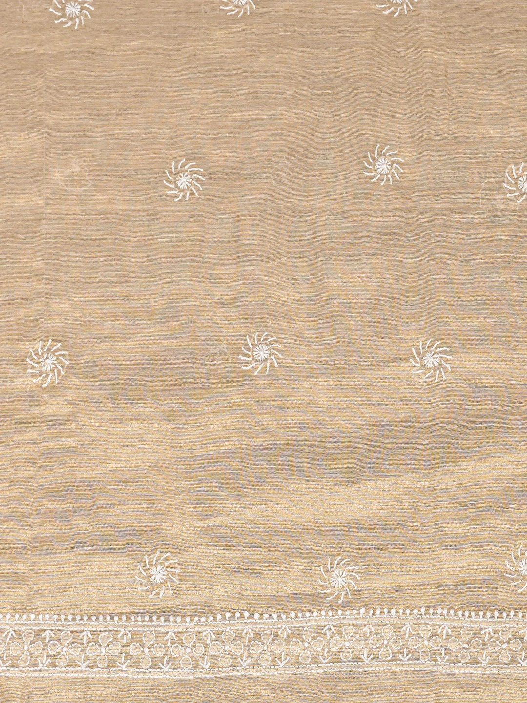 Ada Hand Embroidered Fawn Tissue Lucknowi Chikankari Unstitched Men's Kurta Piece 01A826362