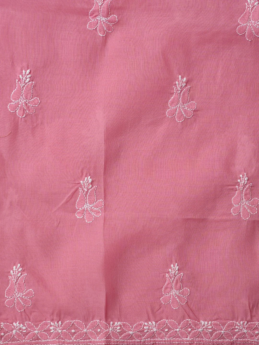 Ada Hand Embroidered Pink Cotton Lucknowi Chikankari Unstitched Suit Piece 01A847458