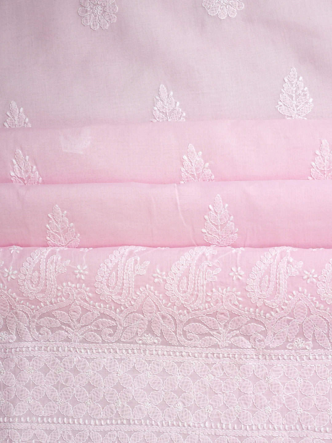 Ada Hand Embroidered Pink Cotton Lucknowi Chikankari Unstitched Suit Piece 01A819036