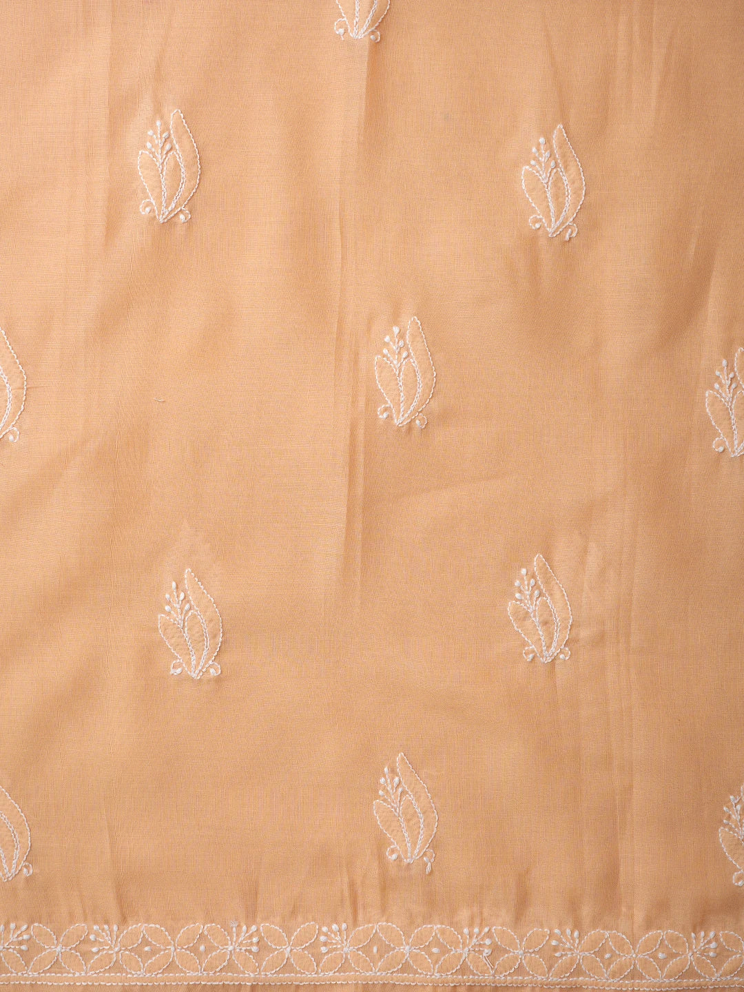 Ada Hand Embroidered Peach Cotton Lucknowi Chikankari Unstitched Suit Piece 01A847466