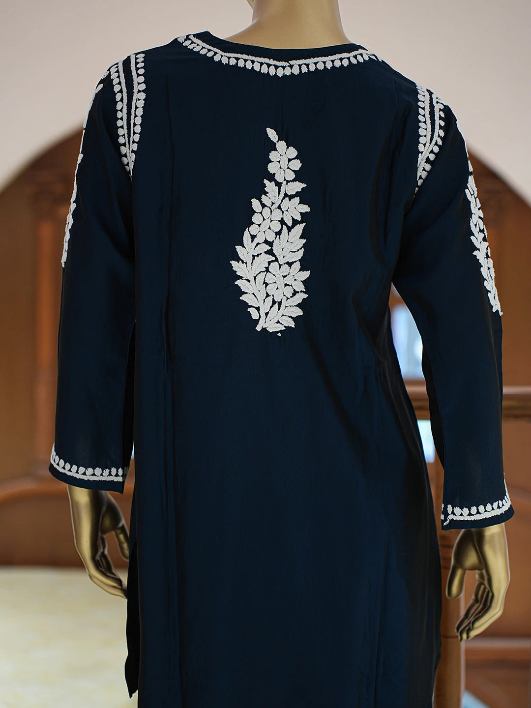 Ada Hand Embroidered Blue Chanderi Silk Lucknowi Chikankari Co-Ord Set 01A832774