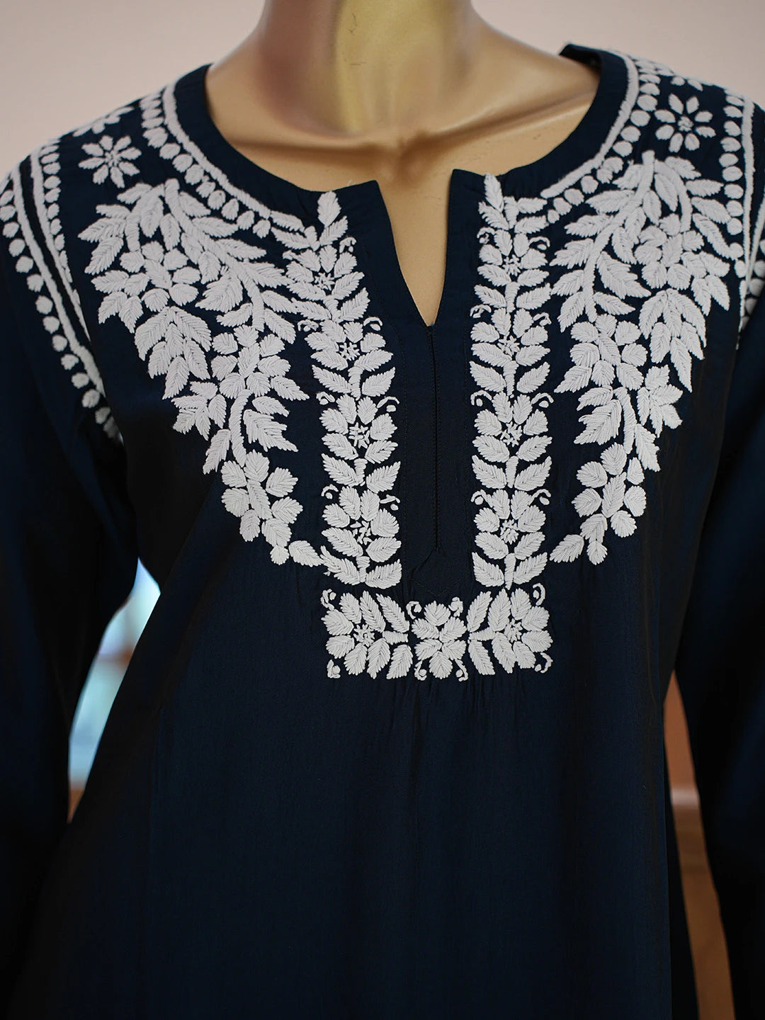 Ada Hand Embroidered Blue Chanderi Silk Lucknowi Chikankari Co-Ord Set 01A832774