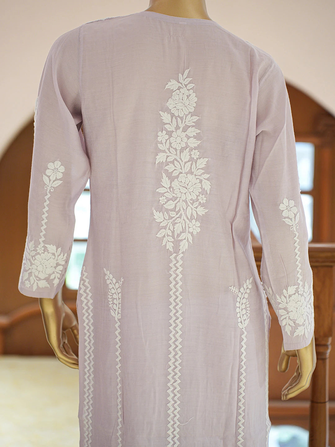 Ada Hand Embroidered Lavender Chanderi Lucknowi Chikankari Co-Ord Set 01A845898