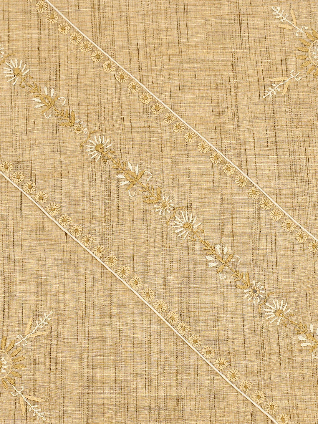 Ada Hand Embroidered Fawn Silk Lucknowi Chikankari Cushion Cover 01A104901