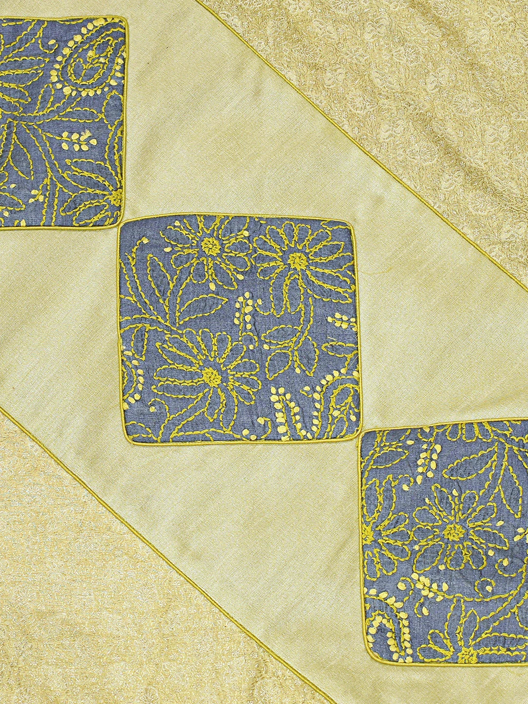 Ada Hand Embroidered Pistachio Green Silk Lucknowi Chikankari Cushion Cover 01A108032