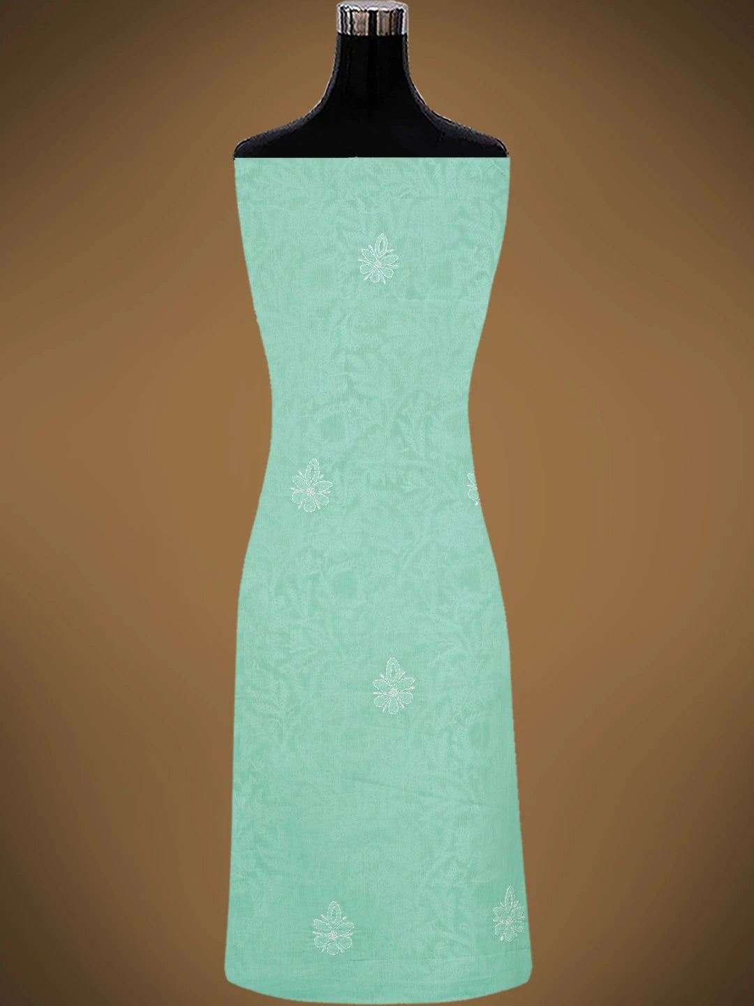 Ada Hand Embroidered Sea Green Cotton Lucknowi Chikankari Unstitched Kurta Piece 01A829660