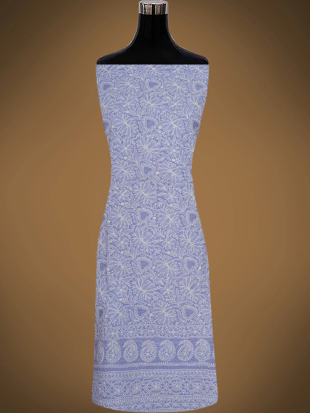 Ada Hand Embroidered Mauve Cotton Lucknowi Chikankari Unstitched Kurta Piece 01A829663