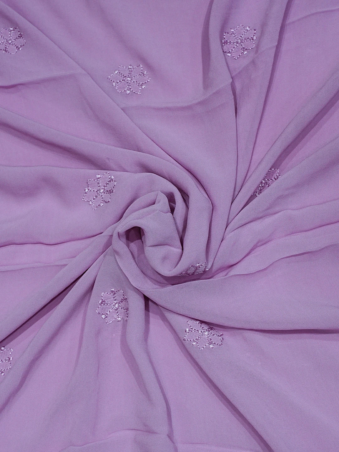 Ada Hand Embroidered Mauve Viscose Georgette Lucknowi Chikankari Semi-Stitched Anarkali Kurta Dupatta Set 01A758656