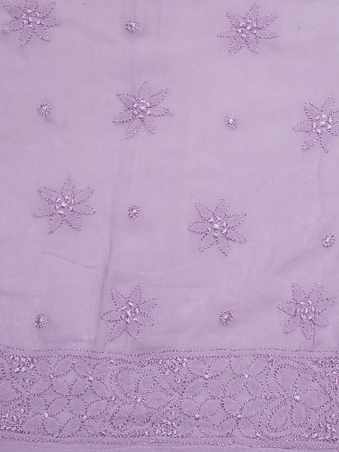 Ada Hand Embroidered Mauve Viscose Georgette Lucknowi Chikankari Semi-Stitched Anarkali Kurta Dupatta Set 01A758656