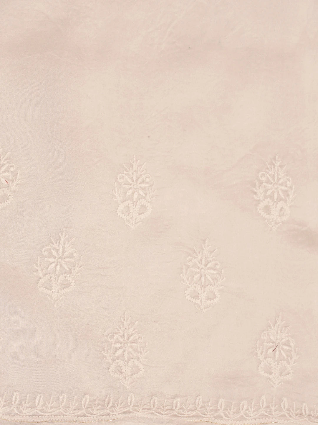 Ada Hand Embroidered White Organza Lucknowi Chikankari Saree and Blouse 01A785005
