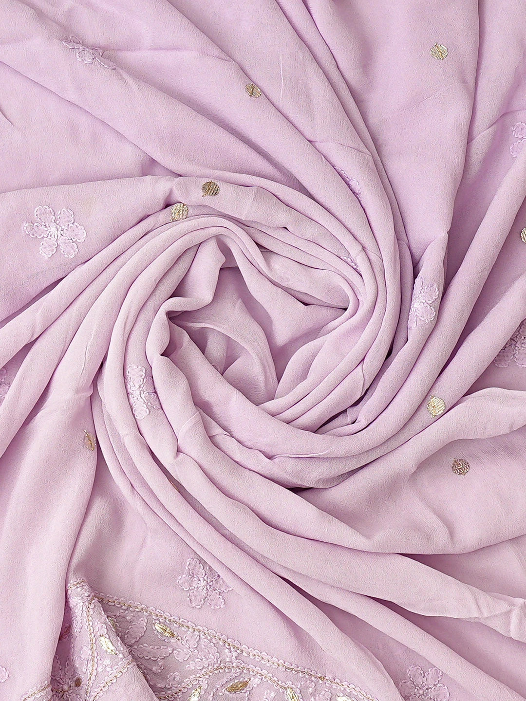 Ada Hand Embroidered Mauve Viscose Georgette Lucknowi Chikankari Unstitched Kurta Dupatta Set With Gota Patti Work 01A751208