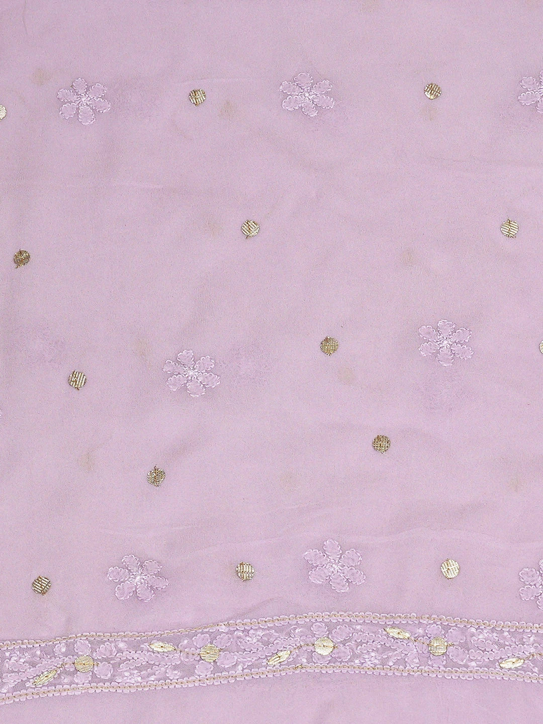 Ada Hand Embroidered Mauve Viscose Georgette Lucknowi Chikankari Unstitched Kurta Dupatta Set With Gota Patti Work 01A751208