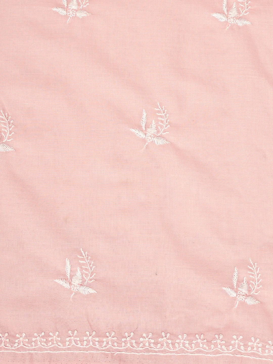 Ada Hand Embroidered Peach Cotton Lucknowi Chikankari Unstitched Suit Piece 01A773502