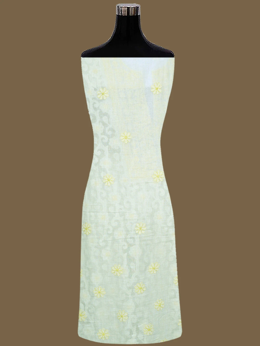 Ada Hand Embroidered White Cotton Lucknowi Chikankari Unstitched Kurta Dupatta Set 01A743508