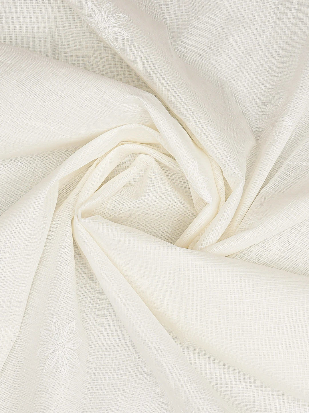Ada Hand Embroidered White Kota Lucknowi Chikankari Dupatta 01A731017